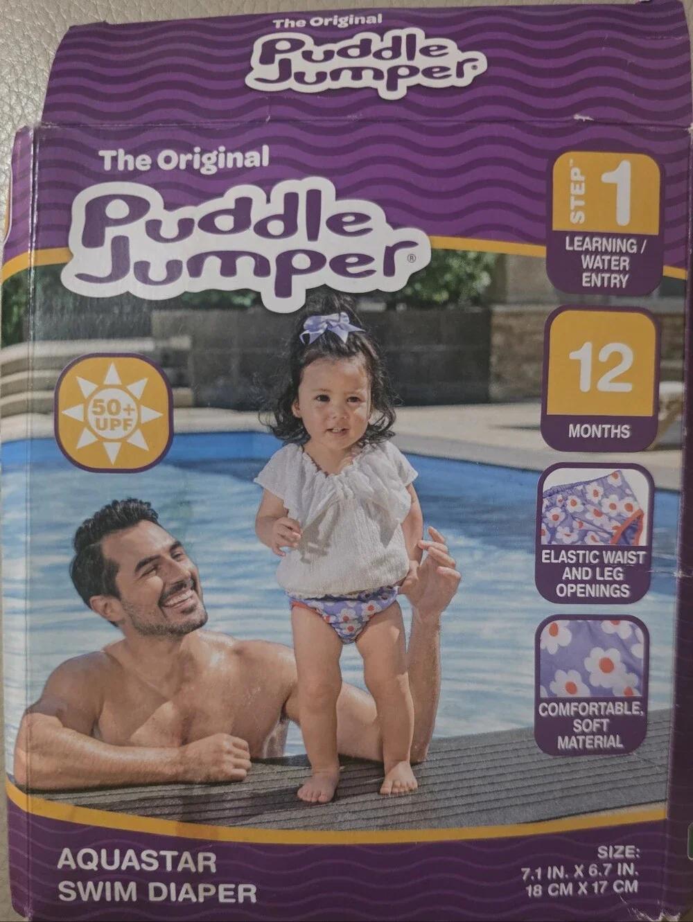 Set Of 2 Aquastar Purple Floral Swim Diaper - 12 Months